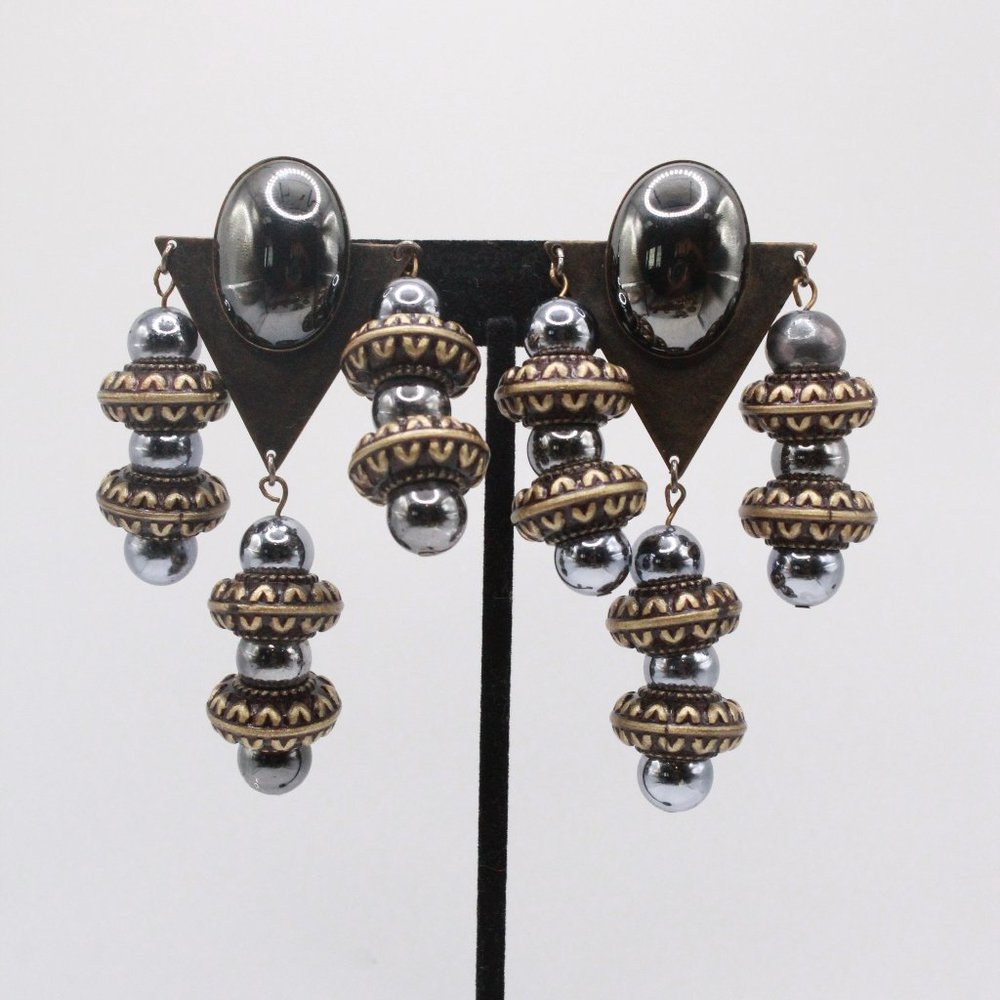 KATE HINES COUTURE MASSIVE DANGLE EARRINGS